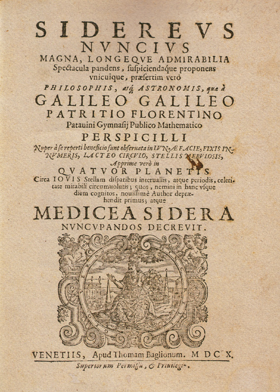 foto Sidereus Nuncius di Galileo Galilei (1610)