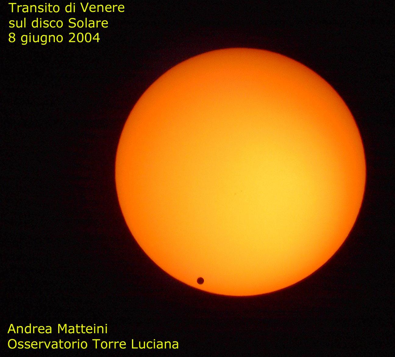 foto Transito di Venere sul disco solare 2004   afocale